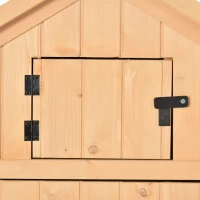 Outsunny Dulap de Gradina Extern Pentru Scule Ustensile in Lemn cu 3 Rafturi Acoperis Impermeabil 77 × 54.2 × 179cm Lemn Natural(m-10)