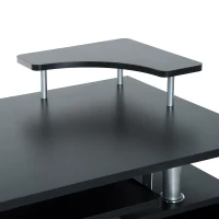 HomCom Birou pentru Calculator Masă Birou PC cu Etajere Tastatură, Negru, 120x55x85cm(m-10)