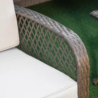 Outsunny Set Masa Scaune Canapea de Exterior Mobilier de gradina din Ratan Maro(m-10)