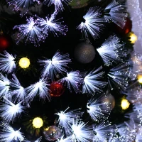 HOMCOM Pom de Craciun artificial de 150 cm cu ramuri cu 180 de becuri cu LED fibre optice(m-11)