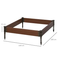 Outsunny Pat pentru Plante si Legume in aer liber de Gradina in HDPE, Maro(m-3)