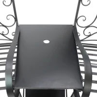 Outsunny set 2 scaune si masuta de cafea, metal, 160x61x96cm(m-10)