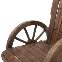 Outsunny Scaun Balansoar de Gradina din Lemn de Molid, Culoarea Lemn 88x68x92cm(m-7)
