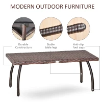 Outsunny masuta din ratan sintetic 45x45x44cm, gri(m-6)