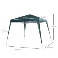 Outsunny Foisor Pliabil de Gradina 2.4x2.4m în Oțel și poliester, Verde(m-3)