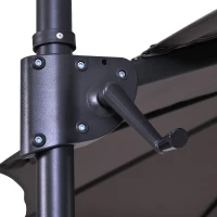 Outsunny Umbrela Dubla din Poliester Anti-UV Impermeabila Gri 270x460x250cm(m-9)