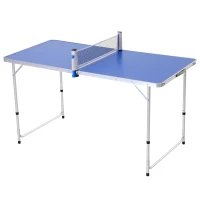 Outsunny Masa Pliabila Multifunctionala de Camping cu Plasa de Ping Pong 160 x 80 cm(m-1)
