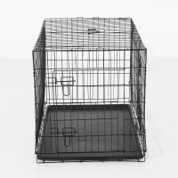 PawHut Gabbia Trasportino per Animali Pieghevole in Acciaio, 91x61x67cm(m-4)