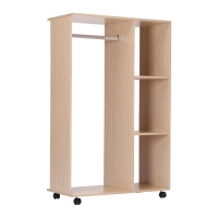 Dulap deschis cu cuier si 3 rafturi 80 x 40 x 128 cm Lemn
