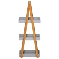 Kleankin Raft pentru baie din MDF si bambus, 30x18x81cm, gri(m-7)