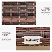 Outsunny masuta din ratan sintetic 45x45x44cm, gri(m-5)