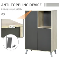 HOMCOM Biblioteca moderna mobila multifunctionala din lemn cu 2 usi si spatiu deschis(m-6)