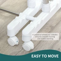 HOMCOM Suport pentru imbracaminte şi pentru Rufe Extensibil cu 3 nivele şi roti din Otel(m-7)