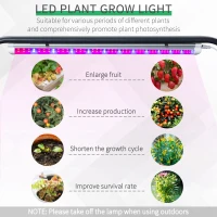 Outsunny suport plante, cu rafturi, lampa LED, 90x51x100cm, gri(m-6)