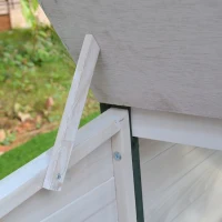 PawHut cotet din lemn de pin, 196x76x97cm, gri(m-8)