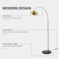 HOMCOM lampa de podea cu abajur, 30x100x167cm, aurie(m-6)