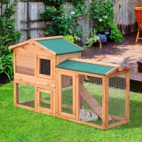 PawHut cusca din lemn pentru iepuri, 145x46x85cm, maro(m-2)