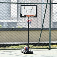 HOMCOM Cos de Basket cu Înaltime reglabila 160-210 cm din otel si baza cu roti(m-10)