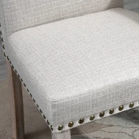 HOMCOM Set 2 Scaune Captusite Stil Classic pentru Living si Sufragerie Gri Deschis(m-8)