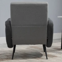 HOMCOM Fotoliu Modern pentru Dormitor Sufragerie Tesatura Gri 72x81x86cm(m-7)