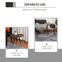 HOMCOM Masute de sufragerie in Stil industrial, Set 2 Piese, din Lemn Forma de Picatura(m-4)