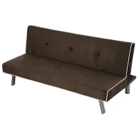 HOMCOM Canapea extensibila Rabatabila cu Structura din Lemn Maro 170 x 76 x 72,5cm(m-1)