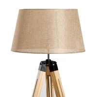HOMCOM Lampa de Sol Design cu Trepied in Lemn Inaltime Reglabila, Bej(m-8)