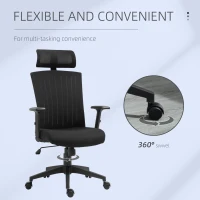 Vinsetto Scaun de Birou Ergonomic cu Tetiera si Suport Lombar 65x63x119-129cm(m-7)