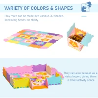 HOMCOM covor tip puzzle, 2 in 1, cu 25 piese, acopera 120 cm(m-4)