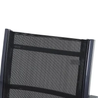 Outsunny Set 2 Scaune de Exterior din Otel si Textilen Negru(m-9)