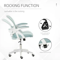 Vinsetto Scaun de Birou Ergonomic Spatar din Plasa si Sezut Capitonat Albastru(m-4)