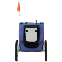 Remorcă de bicicletă PawHut 50cm, impermeabilă, gri albastru(m-6)