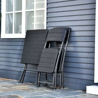 Outsunny Set de Mobilier de Exterior Masa cu 2 Scaune Pliabile Negru(m-7)
