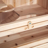 PawHut Cusca pentru Rozitori si Hamsteri cu 4 Rafturi cu Acoperis Trapa in Lemn 60x40x120cm(m-10)