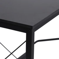 Homcom Masa Birou Colt – Spatioasa din Lemn & Metal Negru(m-9)