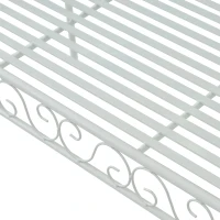 Outsunny Bancă de Exterior cu 2 Locuri, Bancă de Grădină în Stil Romantic din Fier, 113,5x50x96 cm, Alb(m-9)