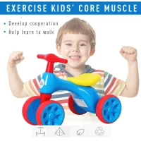 HOMCOM Bicicleta fara Pedale pentru Copii intre 18 si 36 Luni Rosu Albastru si Galben(m-5)