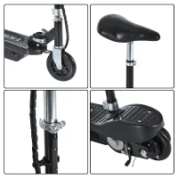 HOMCOM Trotineta Electrica cu Sa pentru Copii Pliabila 120W, Negru(m-9)