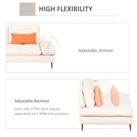HOMCOM Canapea extensibila 2 locuri din material textil adancime reglabila a scaunului(m-6)