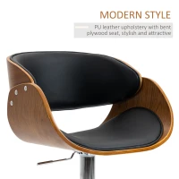 HOMCOM Scaun inalt de bar din lemn vintage stil industrial, Culoare nuc(m-6)