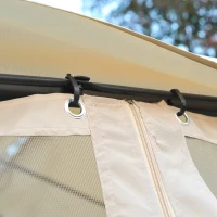 Outsunny Foisor Elegant de Gradina cu Trapa Transpiranta Metal si Poliester 3x3M Crem(m-9)