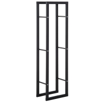Raft stocare lemne vertical, de interior 40x25x150cm Negru