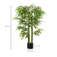 HOMCOM planta artificiala bambus in ghiveci, 140 cm(m-3)