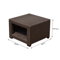 Outsunny Masa de Gradina in PE Rattan, Maro, 56x56x44.5cm(m-3)