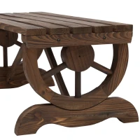 Outsunny Banca de Gradina cu 2 locuri din lemn de molid, Maro 105x50x53cm(m-9)