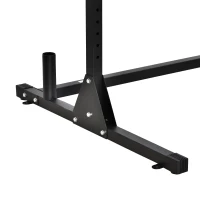 HOMCOM Suport pentru Haltere cu Inaltime Reglabila pe 32 Niveluri de 26-196cm Statie Fitness din Otel - Negru(m-7)