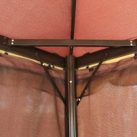 Outsunny Foisor de Gradina pliabil cu Plasa de tantari si Acoperis dublu, 3x4m Cafeniu(m-11)