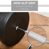 Homcom Set Haltere – 70 kg cu 8 Discuri & Bara Curbata Otel(m-5)