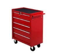 Homcom Carucior Atelier – Casetiera cu Sertare, Rosu 67,5×33×77 cm(m-1)