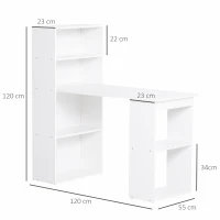 HOMCOM birou modern cu biblioteca 120x55x120cm(m-3)